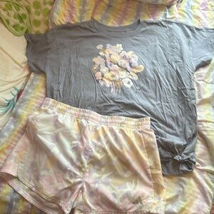 NWOT Girls Adidas Short Sleeve shirt & Shorts set!